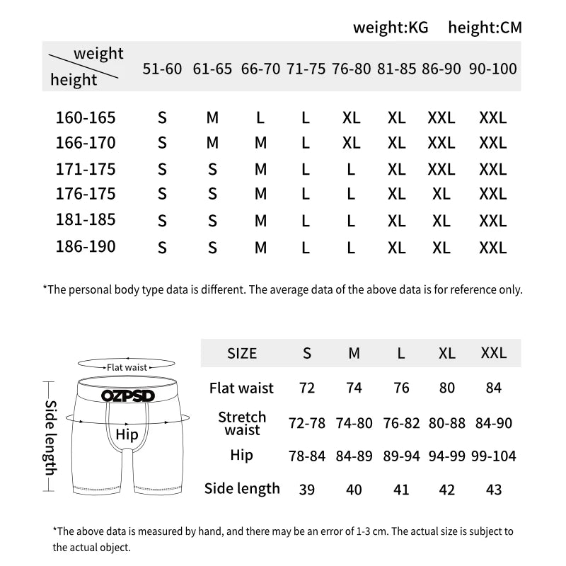 ETHIKA 6Pcs Men Underwear Boxers Breathable Man Swimming Underpants Plus Size Print Mens Panties Trunks Sexy Men's Boxershorts