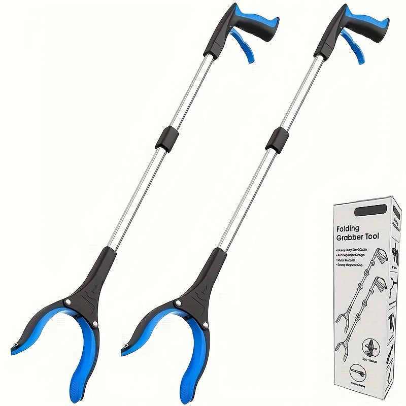 Foldable Telescopic Grabber with 360° Rotating Claws, Magnetic Tips, Lightweight And Effortless for Helping The Elderly Pick Up Trash. Professional Extension Grabber, Suitable for Cleaners And Home Use, Sturdy And Durable Structure.