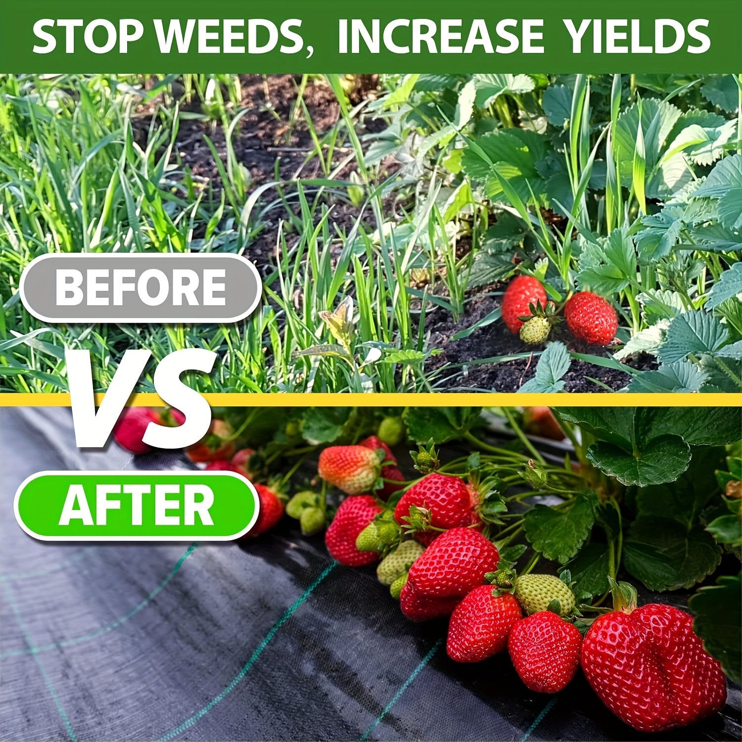 Weed Control Fabric, Weed Barrier Ground Cover, 1pc Heavy-Duty Black PP Material Garden Fabric - for Flowers, Vegetables, and Yards, Weed Prevention and Lawn Care Agricultural Ground Cover